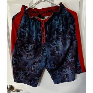 Men's Andi Basketball Shorts Small Polyester Pockets Blue Red Stretch Drawstring